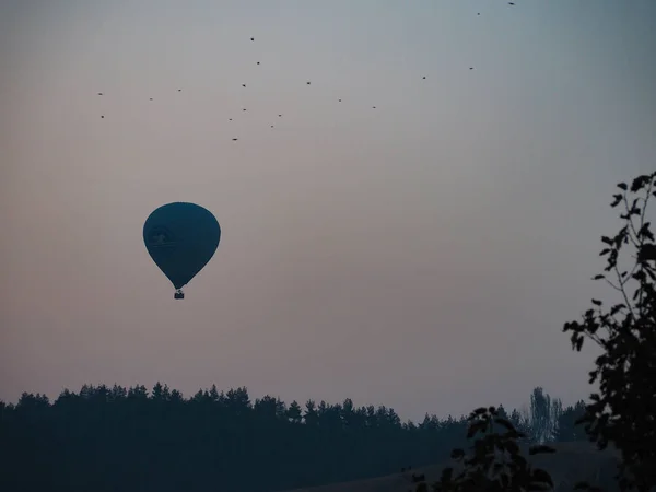 Naturliga Pamukkale Och Varm Luft Ballong — Stockfoto