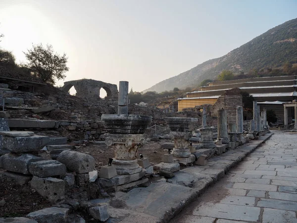 Lugares Públicos Uma Biblioteca Efesos Patrimônio Mundial Cidade Histórica Turquia — Fotografia de Stock