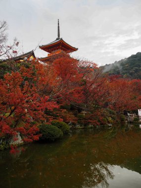 Kyoto, Japonya sonbahar Kiyomizu-dera Tapınağı'nda
