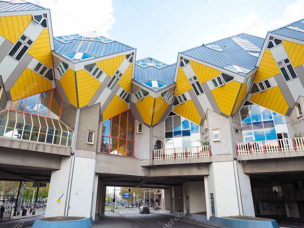 Cube houses in Rotterdam; Netherlands.