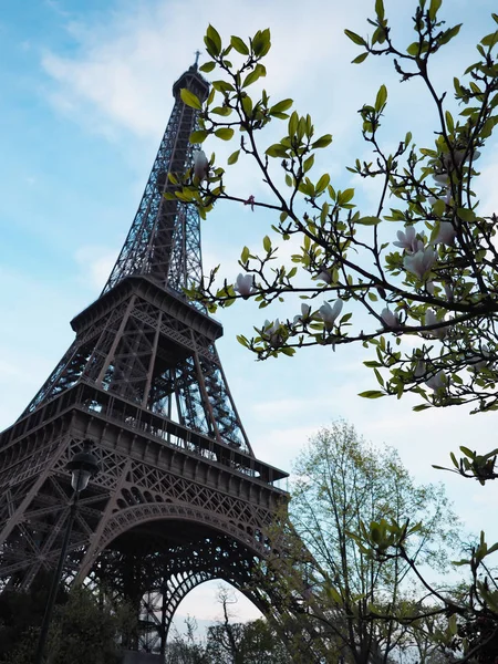 Paris Eyfel Kulesi, turistler için popüler bir yer — Stok fotoğraf