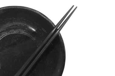 plaka ve kırpma yolları beyaz arka plan üzerinde - izole chopsticks