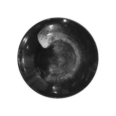 Kırpma yolları beyaz arka plan üzerinde - izole seramik tabak