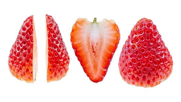 Strawberry Isolerad Vit Bakgrund Urklippsbanor — Stockfoto