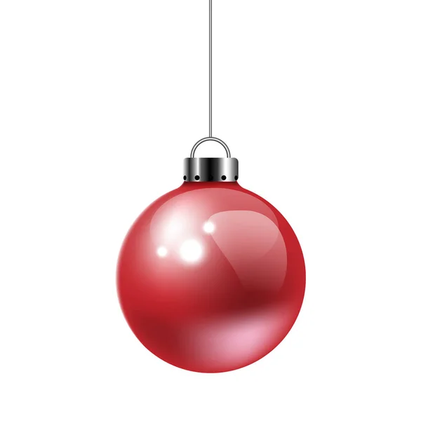 Bola Navidad Para Decoración Aislada Sobre Fondo Blanco Ilustración Vectorial — Vector de stock