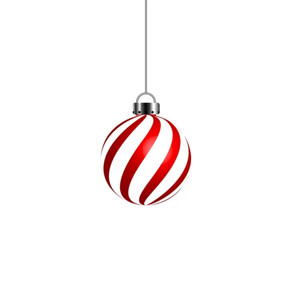 Bola Navidad Para Decoración Aislada Sobre Fondo Blanco Ilustración Vectorial — Vector de stock