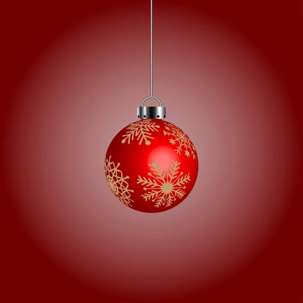 Bola Natal Decoração Vermelha Ilustração Vetorial —  Vetores de Stock