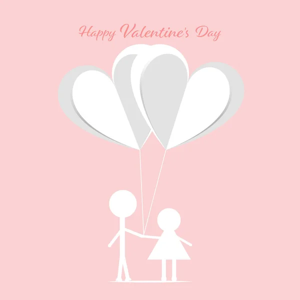 Happy Valentines Day Groeten Kaart Ontwerp Achtergrond Vectorillustratie — Stockvector