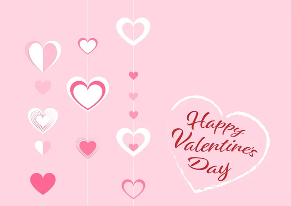 Feliz Día San Valentín Felicitaciones Fondo Diseño Tarjetas Ilustración Vectorial — Vector de stock