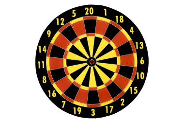 Dart hedef tahtası, beyaz arka plan üzerinde izole başarı soyut.