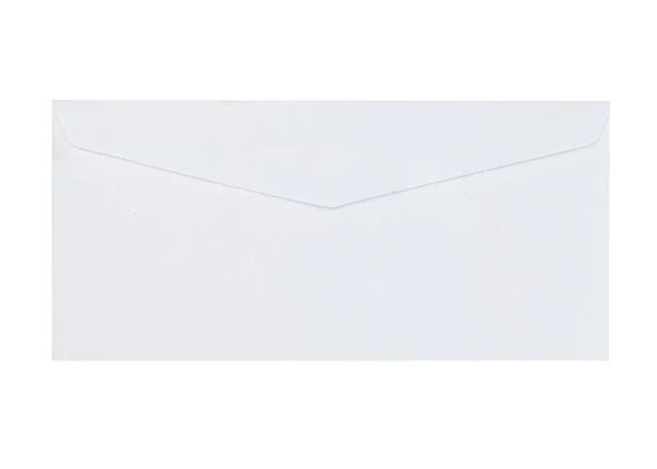 Biała Koperta Izolowana Białym Tle — Zdjęcie stockowe