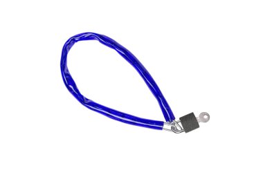 Beyaz arka plan üzerinde izole Bisiklet zinciri kilidi