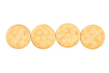 beyaz arkaplanda izole edilmiş kraker.
