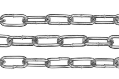 Beyaz arka plan üzerinde izole paslanmaz zincir.