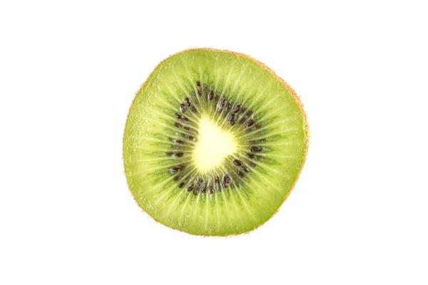Skiva av färsk kiwifrukt isolerad på vit bakgrund — Stockfoto