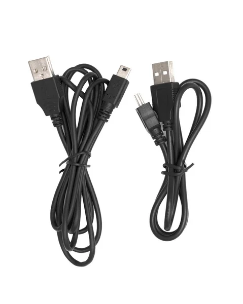 Cable USB sobre fondo blanco. — Foto de Stock