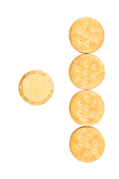 Cracker cream cheese isolated on white background. — Stock Photo, Image