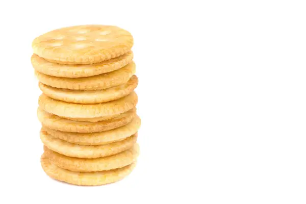 Cracker krém sýr izolované na bílém pozadí. — Stock fotografie