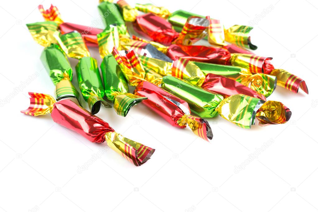 candies isolated on white background