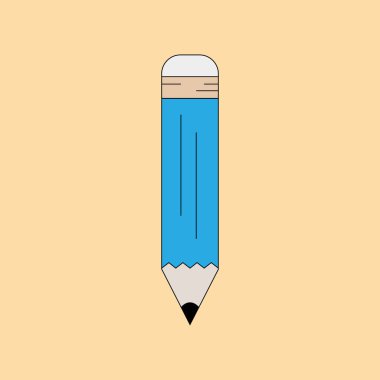 Kalem simgesi. düz dizayn. vektör illüstrasyonu.