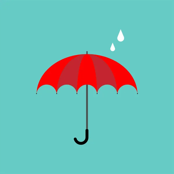 Paraguas rojo con lluvia. Ilustración vectorial . — Archivo Imágenes Vectoriales