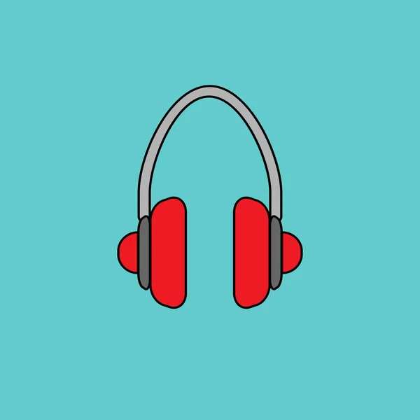 Auriculares base diseño icono plano - ilustración vectorial . — Vector de stock