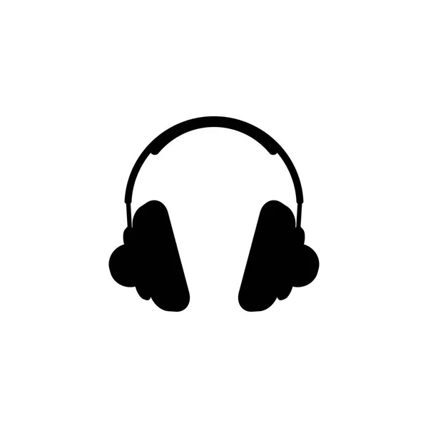 Auriculares base diseño icono plano - ilustración vectorial . — Vector de stock