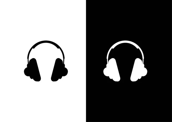 Auriculares base diseño icono plano - ilustración vectorial . — Vector de stock