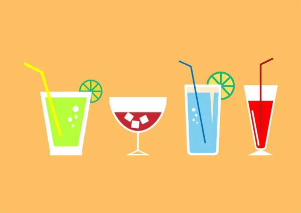 Set of drink icons - vector illustration. — Stock Vector