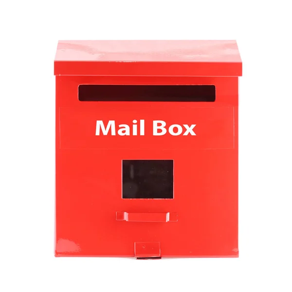 Casella di posta rossa isolata su sfondo bianco — Foto Stock