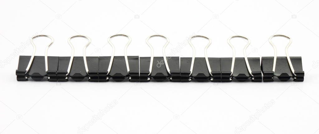 Set of paper clip isolated on white 