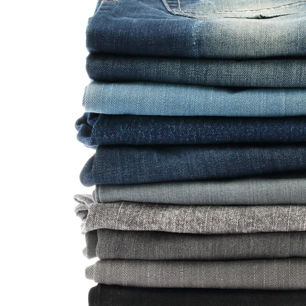 Muchas pilas de jeans —  Fotos de Stock