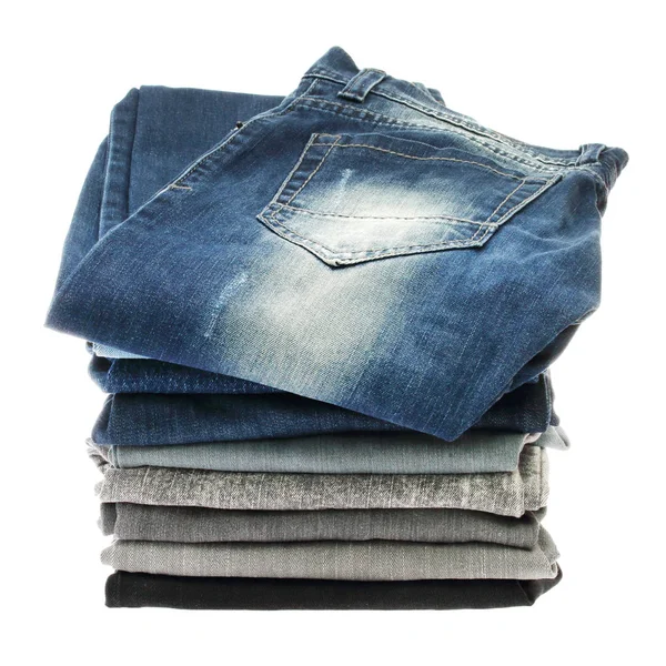 Muchas pilas de jeans —  Fotos de Stock