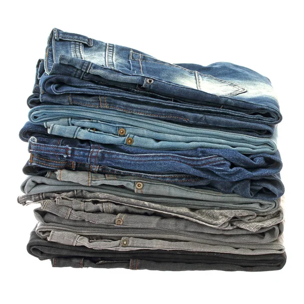 Muchas pilas de jeans —  Fotos de Stock