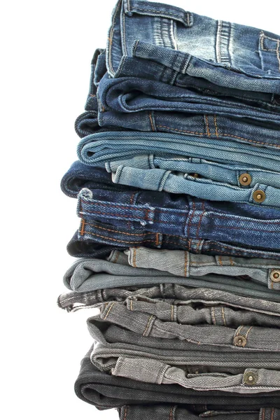 Muchas pilas de jeans —  Fotos de Stock