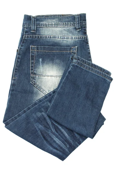 Jeans blu piegati — Foto Stock