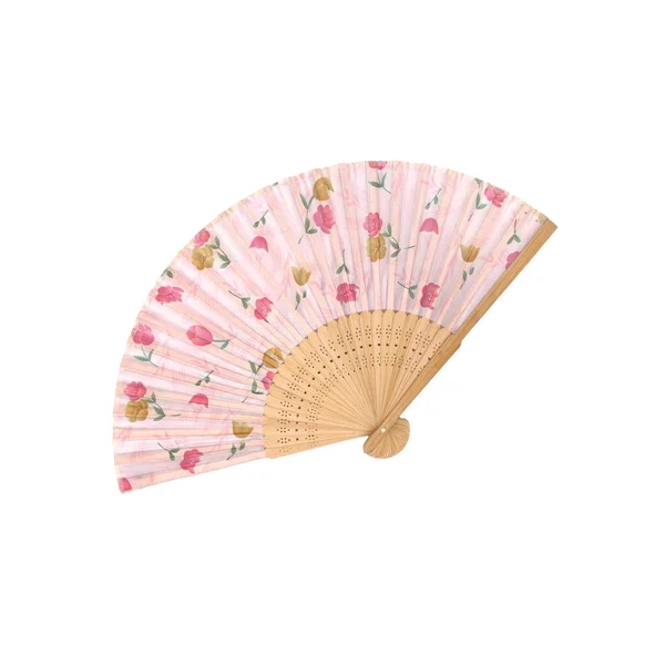 Antique Fan Japanese Folding on white background