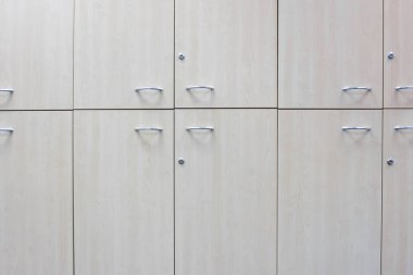 Ahşap ofis dolabı iç.