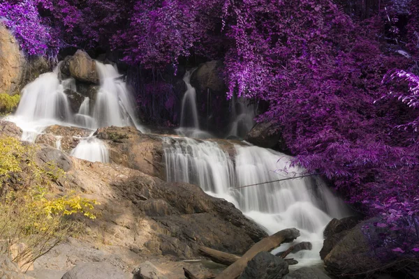 Beautiful waterfall landscape. Pha Sua Waterfall in Maehongson,