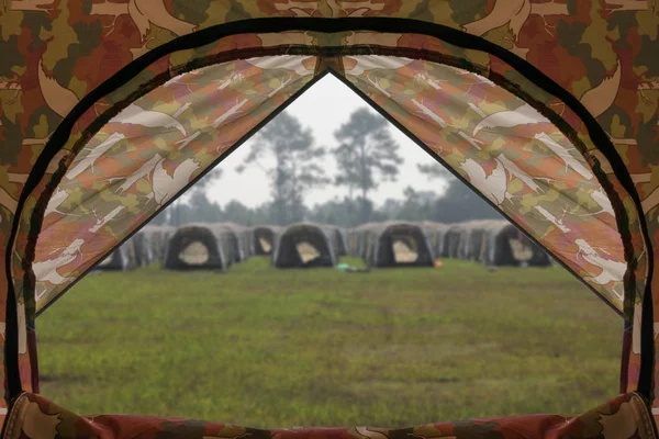 Tent uitkijk op een kamp. — Stockfoto