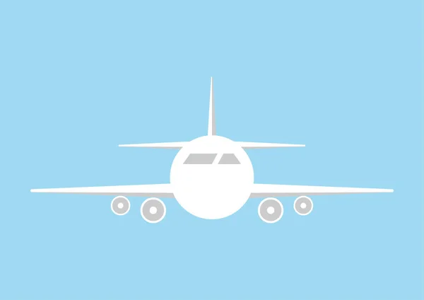 Projekt ikony samolotu na niebieskim tle. Ilustracja wektorowa. — Wektor stockowy