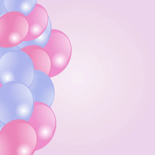 Kleurrijke ballonnen geïsoleerd op roze achtergrond. — Stockvector