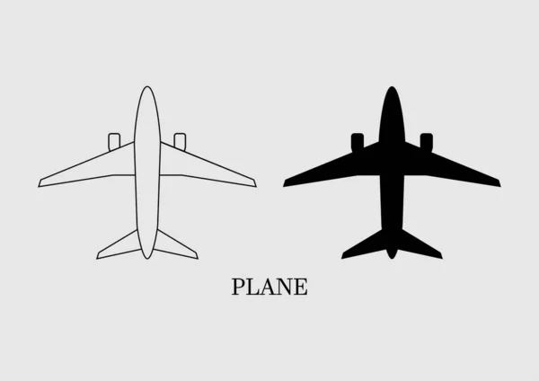 Samolot ikona płaski projekt na szarym tle. — Wektor stockowy