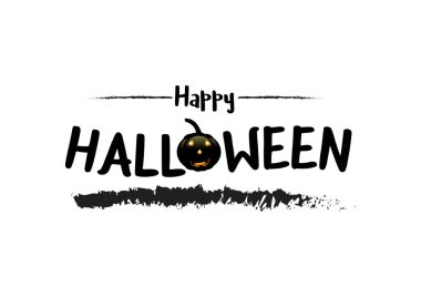 Mutlu Cadılar Bayramı yazılı afişleri, Tatil el yazısı posteri, tebrik kartı, parti davetiyesi, Vektör illüstrasyonu.