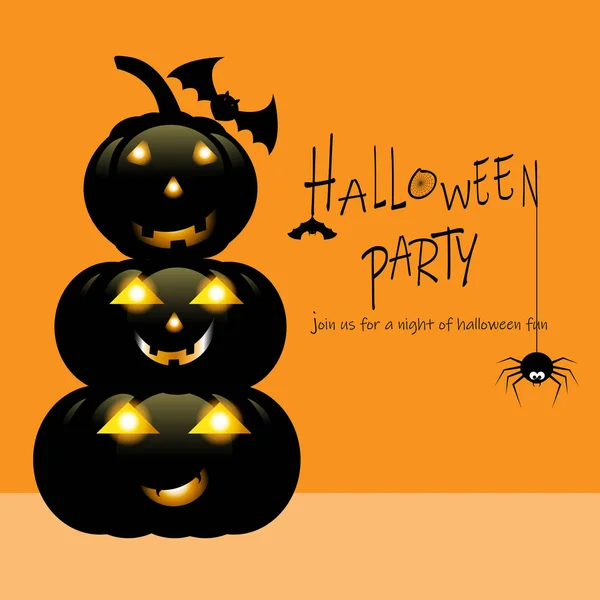 Halloween-Party Einladung, Urlaub Kalligraphie Poster, Grußkarte, Party-Einladung, Vektorillustration. — Stockvektor