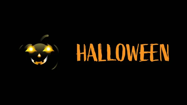 Happy Halloween text banner med pumpa, semester kalligrafi affisch, gratulationskort, fest inbjudan, vektor illustration. — Stock vektor