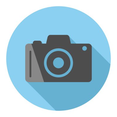 Kamera simgesi. Vektör illüstrasyonu.