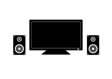 motior lcd ekran ve beyaz arka plan, vektör illüstrasyon izole hoparlörler
