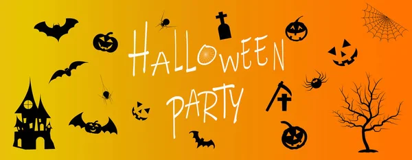 Halloween-Party Einladung, Urlaub Kalligraphie Poster, Grußkarte, Party-Einladung, Vektorillustration. — Stockvektor