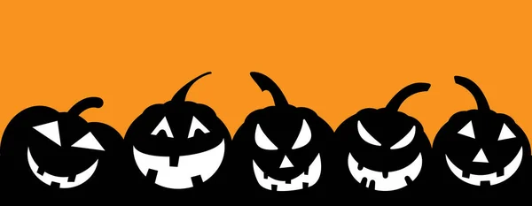 Fundo de abóbora de Halloween, abóbora de silhueta para halloween - ilustração de vetor . — Vetor de Stock